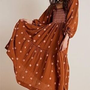 RARE Free People | Dahlia Embroidered Maxi Dress | XS